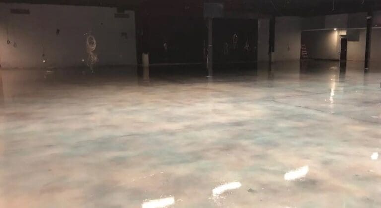 Industrial metallic epoxy floor for high-traffic areas in South Florida